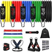SKEY Bandas de Resistencia 16PCS Bandas Elásticas Musculacion de Látex- Banda Resistencia Adecuado para Fitness- Pérdida…